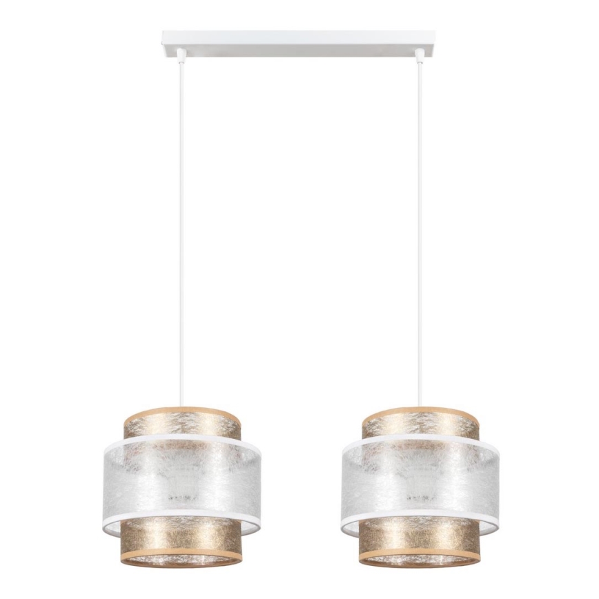 Lámpara colgante GABI 2xE27/60W/230V dorado/blanco
