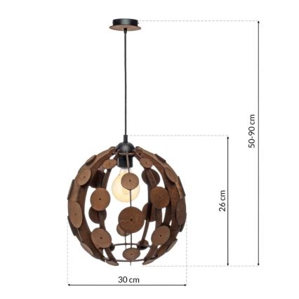 Lámpara colgante GAIA 1xE27/60W/230V diámetro 30 cm