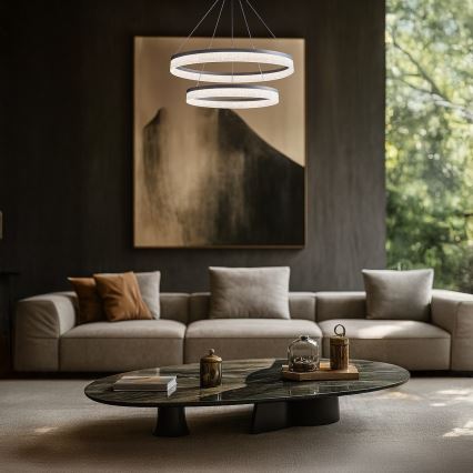 Lámpara colgante GALA LED/54W/230V con cable, Ø 60 cm, color plateado