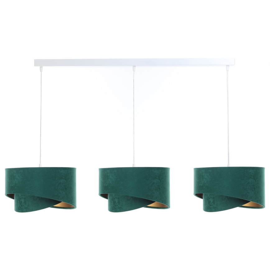 Lámpara colgante GALAXY 3xE27/60W/230V verde/dorado