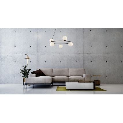 Lámpara colgante GAMA 5xG9/12W/230V negro