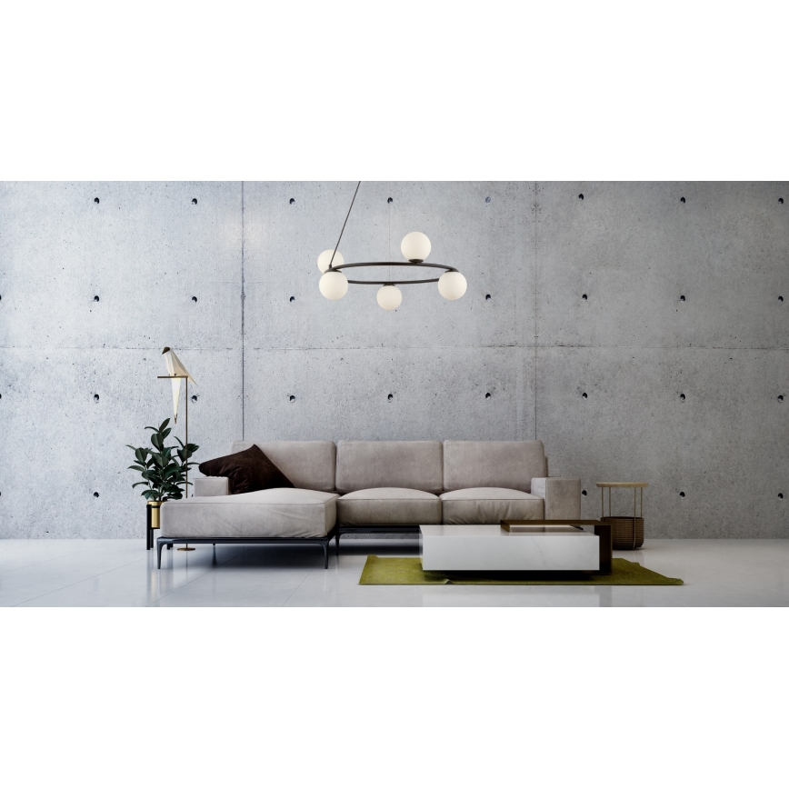 Lámpara colgante GAMA 5xG9/12W/230V negro