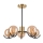 Lámpara colgante GEORGIA 5xE14/5W/230V dorado/beige ahumado