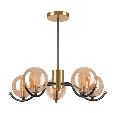 Lámpara colgante GEORGIA 5xG9/5W/230V dorado/beige ahumado