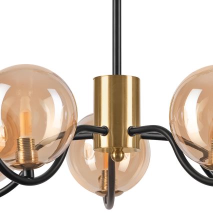 Lámpara colgante GEORGIA 5xG9/5W/230V dorado/beige ahumado