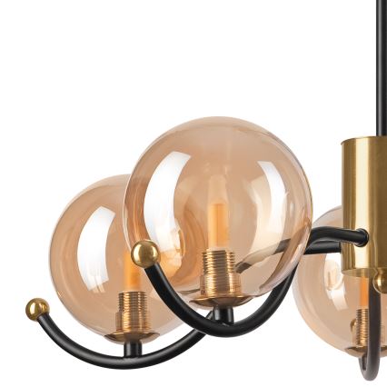 Lámpara colgante GEORGIA 5xG9/5W/230V dorado/beige ahumado