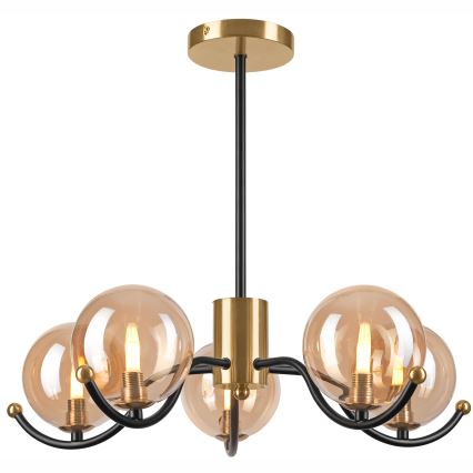 Lámpara colgante GEORGIA 5xG9/5W/230V dorado/beige ahumado