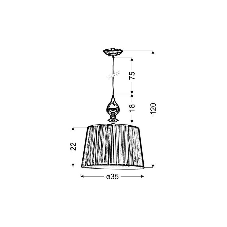 Lámpara colgante GILLENIA 1xE27/60W/230V