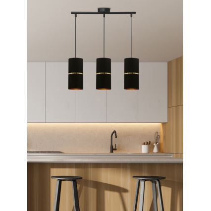 Lámpara colgante GINA 3xE27/60W/230V negro