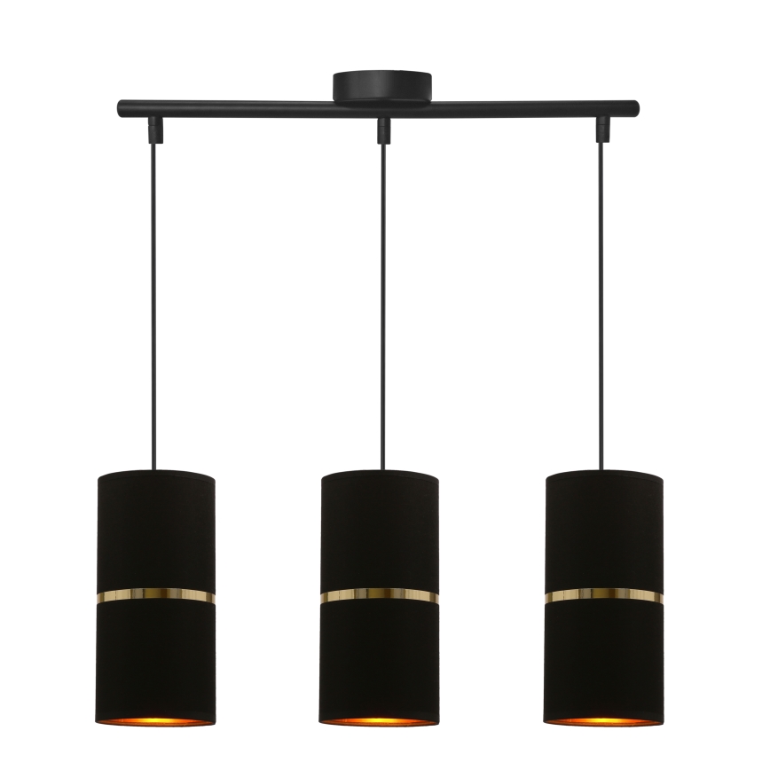 Lámpara colgante GINA 3xE27/60W/230V negro