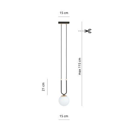 Lámpara colgante GLAM 1xE14/10W/230V negro