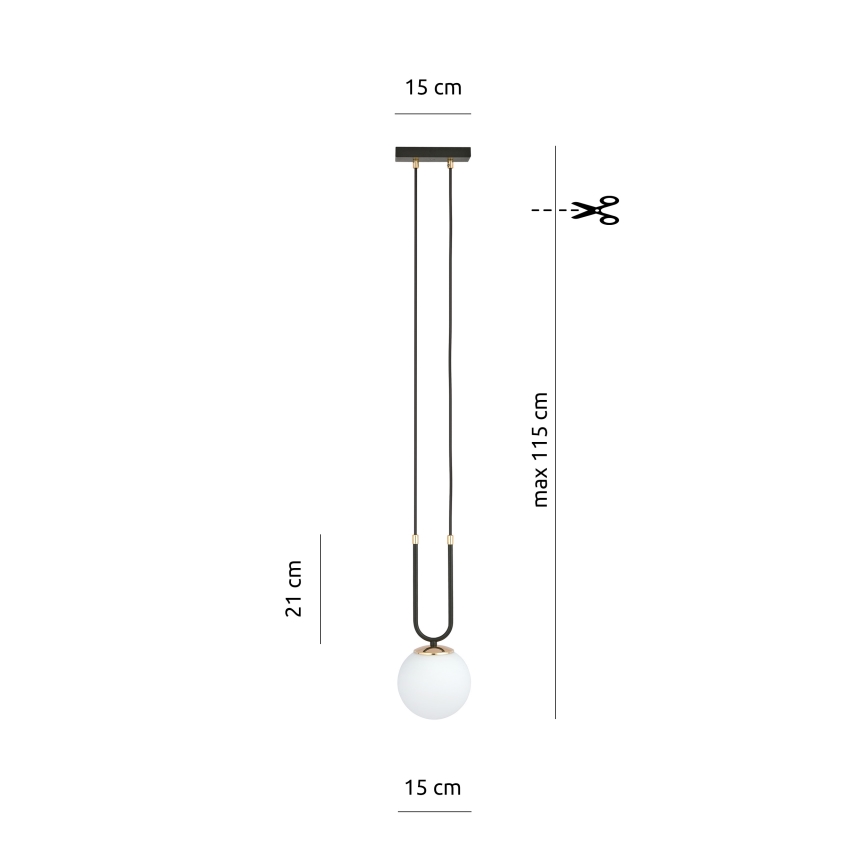 Lámpara colgante GLAM 1xE14/10W/230V negro