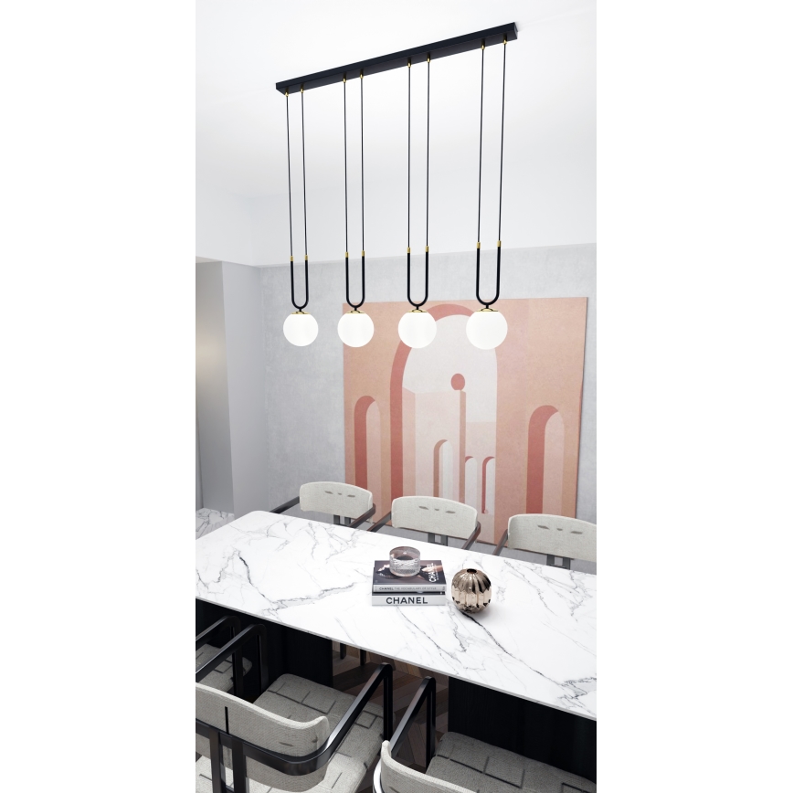 Lámpara colgante GLAM 4xE14/10W/230V negro