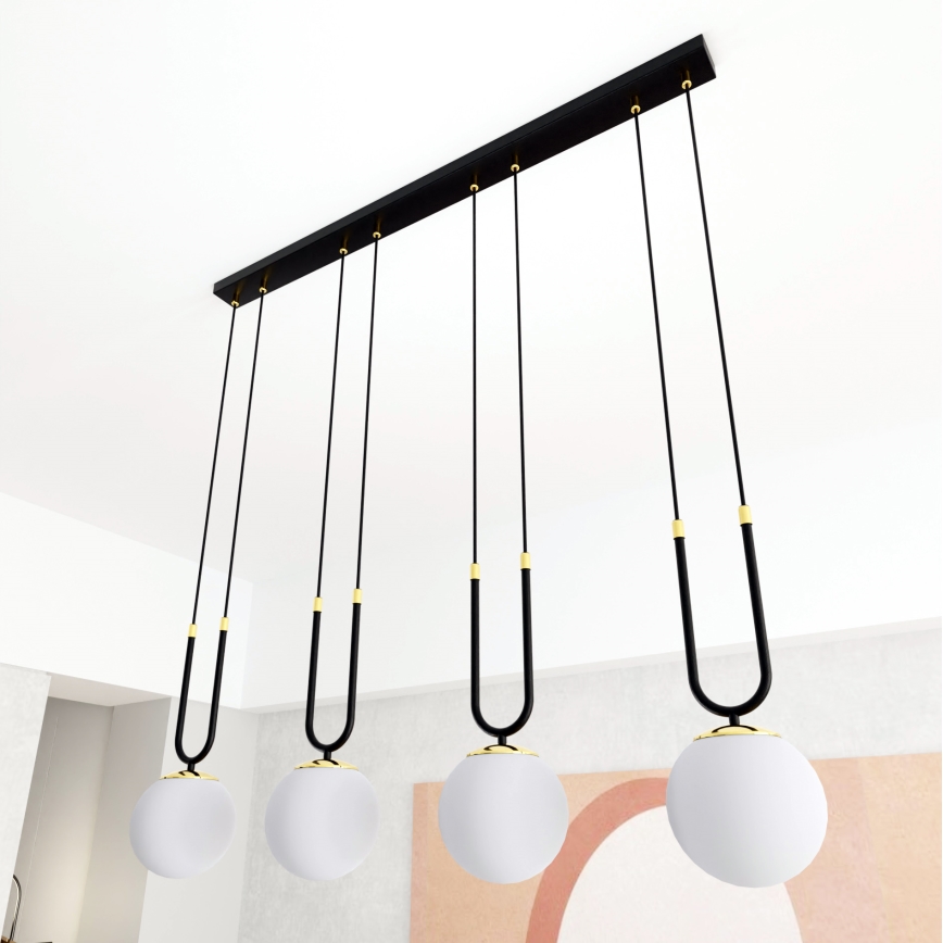 Lámpara colgante GLAM 4xE14/10W/230V negro