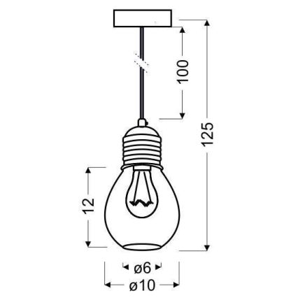 Lámpara colgante GLIVA 1xE27/60W/230V