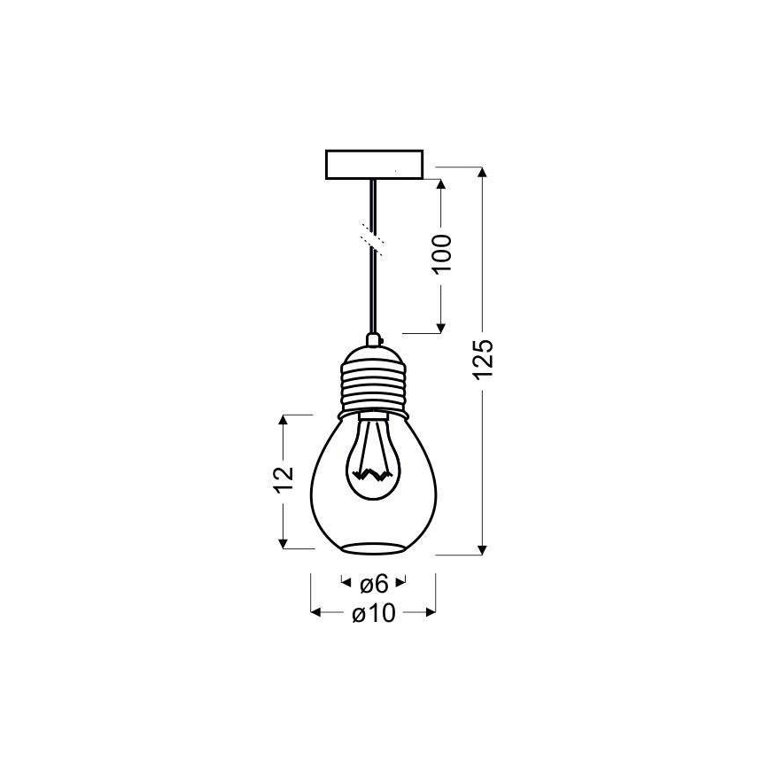 Lámpara colgante GLIVA 1xE27/60W/230V