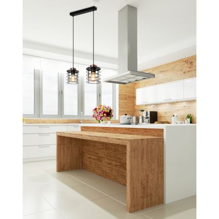 Lámpara colgante GLOB 2xE27/40W/230V negro