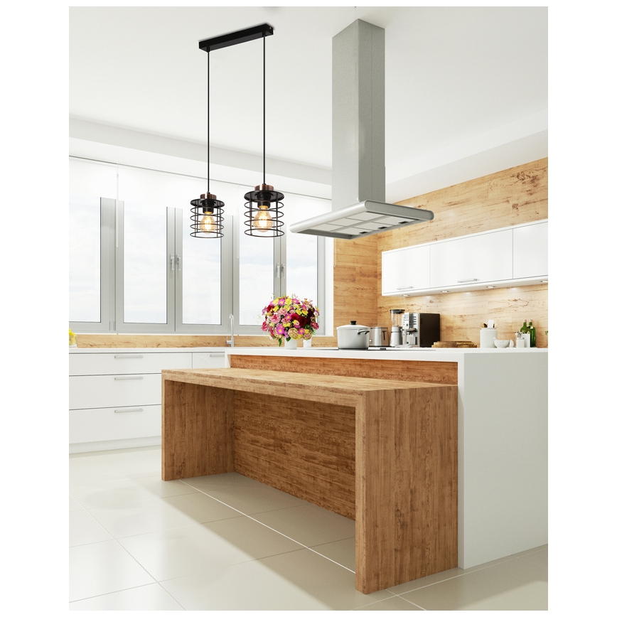 Lámpara colgante GLOB 2xE27/40W/230V negro