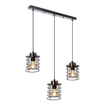 Lámpara colgante GLOB 3xE27/40W/230V negro