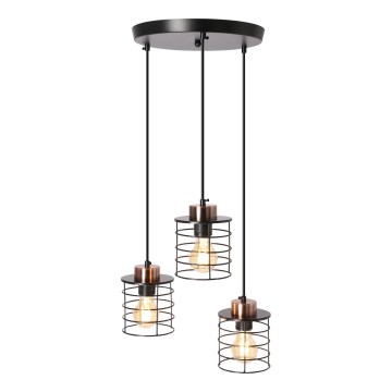 Lámpara colgante GLOB 3xE27/40W/230V negro