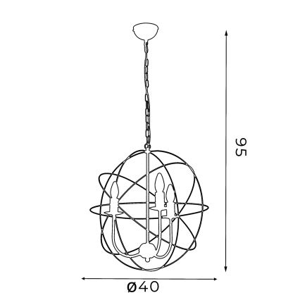 Lámpara colgante GLOBE 3 3xE14/60W blanco