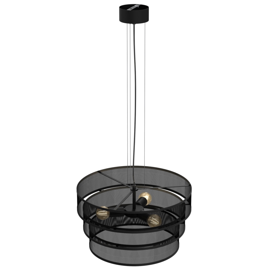 Lámpara colgante GLUM 3xE27/60W/230V negro