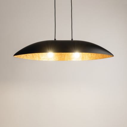 Lámpara colgante GONDOLA 2xE27/60W/230V negro/cobre