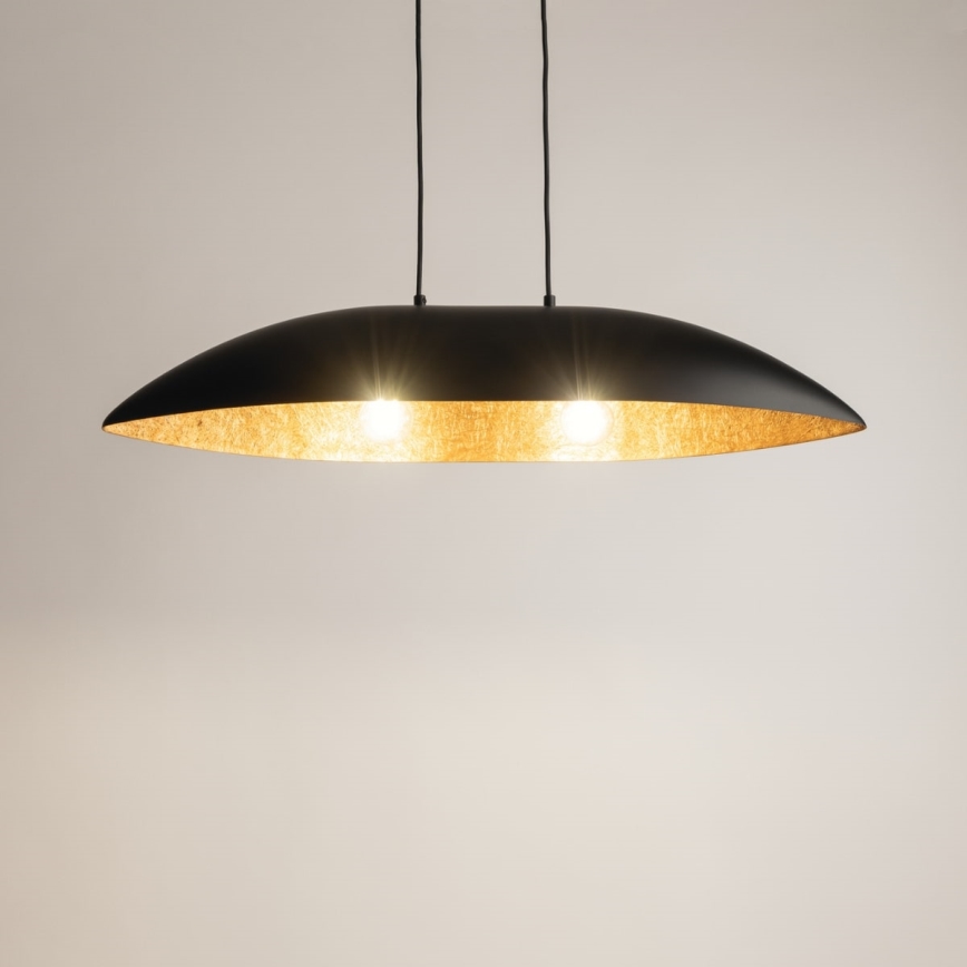 Lámpara colgante GONDOLA 2xE27/60W/230V negro/cobre