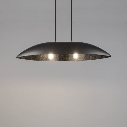Lámpara colgante GONDOLA 2xE27/60W/230V plata/negro
