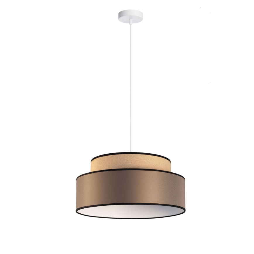 Lámpara colgante GRACE 1xE27/60W/230V diá. 40 cm beige/marrón