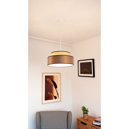 Lámpara colgante GRACE 1xE27/60W/230V diá. 40 cm beige/marrón