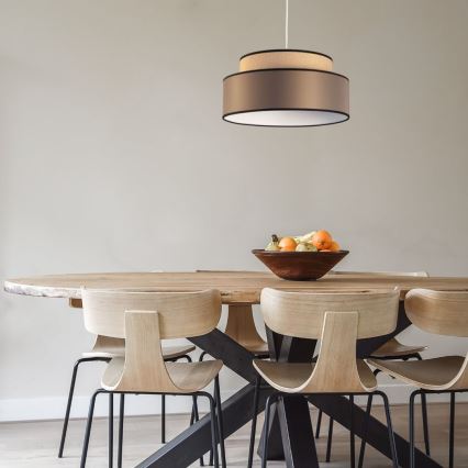 Lámpara colgante GRACE 1xE27/60W/230V diá. 40 cm beige/marrón