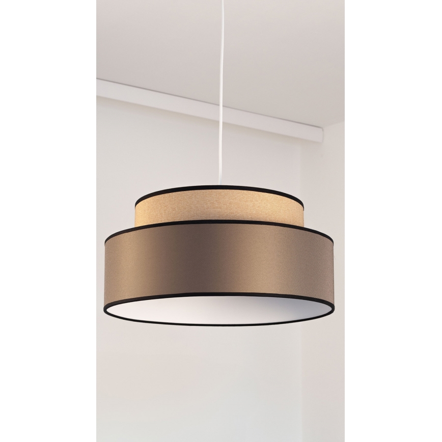 Lámpara colgante GRACE 1xE27/60W/230V diá. 40 cm beige/marrón