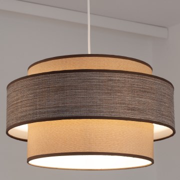 Lámpara colgante GRACE 1xE27/60W/230V diá. 40 cm beige/marrón