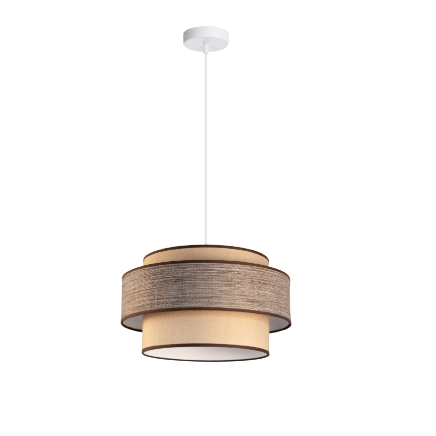 Lámpara colgante GRACE 1xE27/60W/230V diá. 40 cm beige/marrón