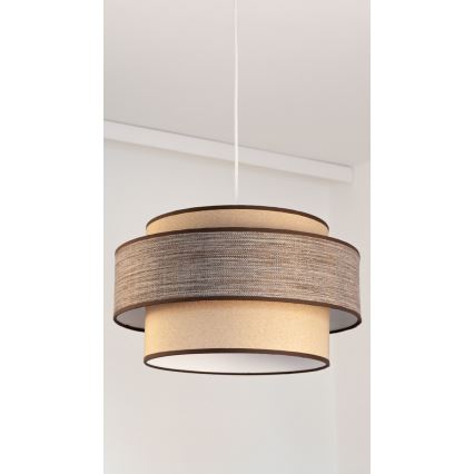 Lámpara colgante GRACE 1xE27/60W/230V diá. 40 cm beige/marrón