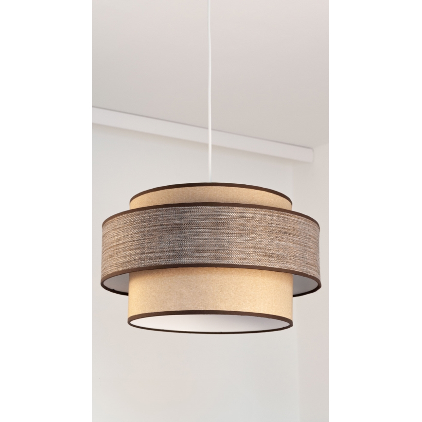 Lámpara colgante GRACE 1xE27/60W/230V diá. 40 cm beige/marrón