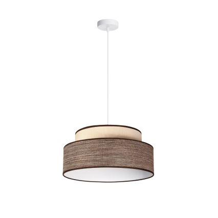 Lámpara colgante GRACE 1xE27/60W/230V diá. 40 cm color crema/marrón