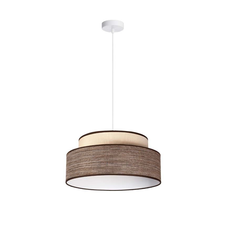 Lámpara colgante GRACE 1xE27/60W/230V diá. 40 cm color crema/marrón