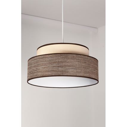 Lámpara colgante GRACE 1xE27/60W/230V diá. 40 cm color crema/marrón