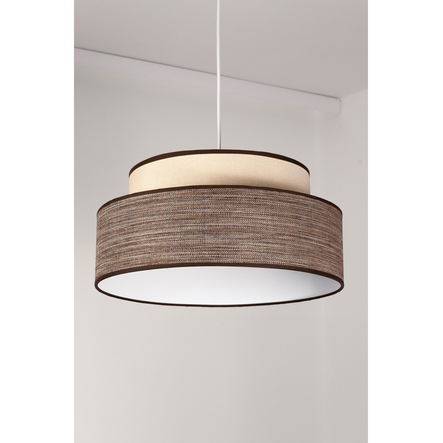 Lámpara colgante GRACE 1xE27/60W/230V diá. 40 cm color crema/marrón