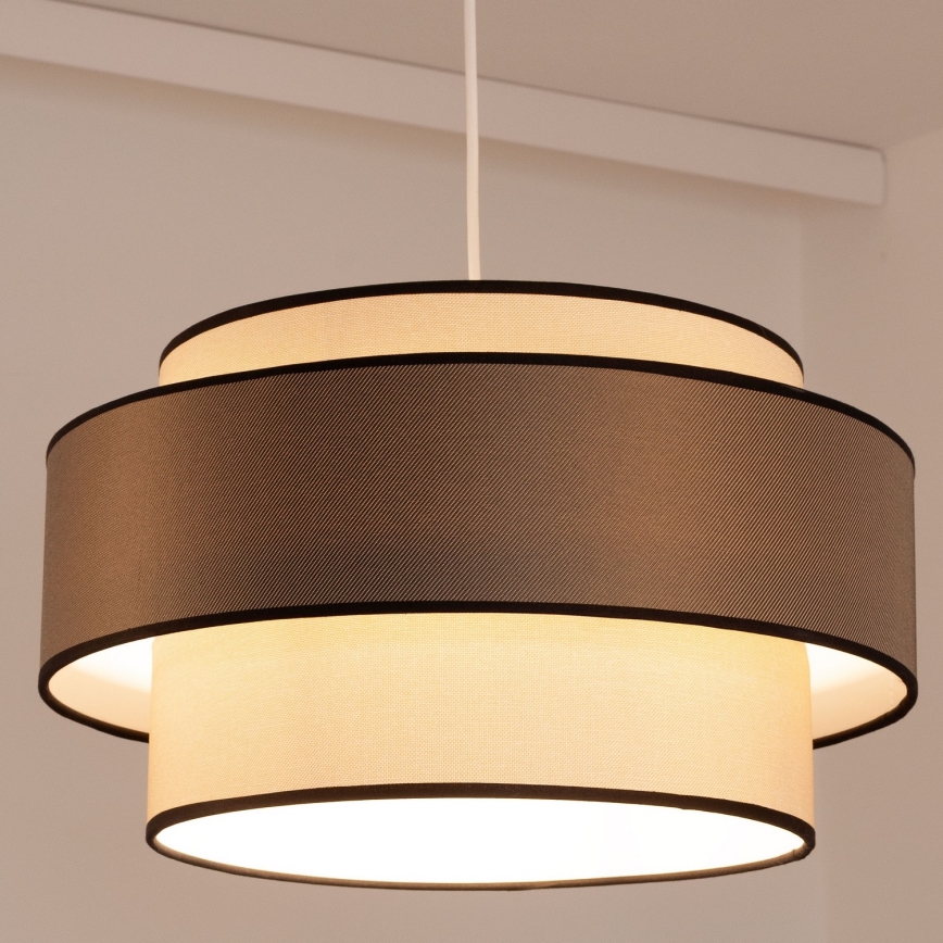 Lámpara colgante GRACE 1xE27/60W/230V diá. 40 cm color crema/marrón