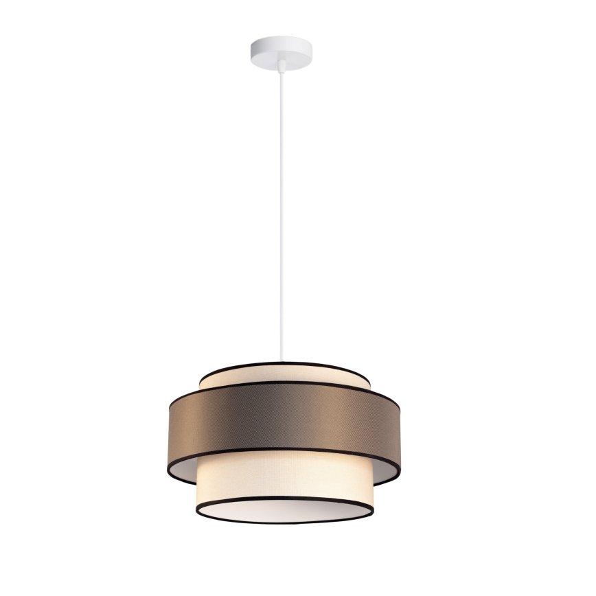 Lámpara colgante GRACE 1xE27/60W/230V diá. 40 cm color crema/marrón