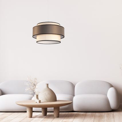 Lámpara colgante GRACE 1xE27/60W/230V diá. 40 cm color crema/marrón