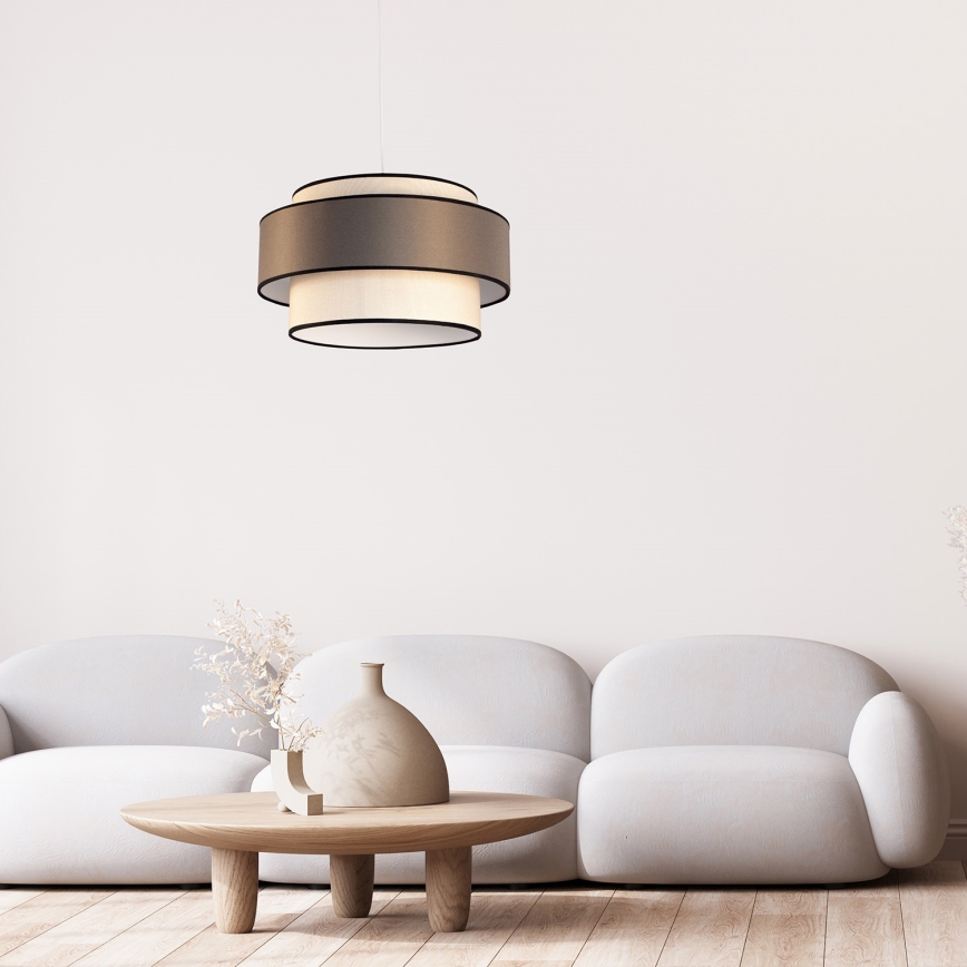 Lámpara colgante GRACE 1xE27/60W/230V diá. 40 cm color crema/marrón