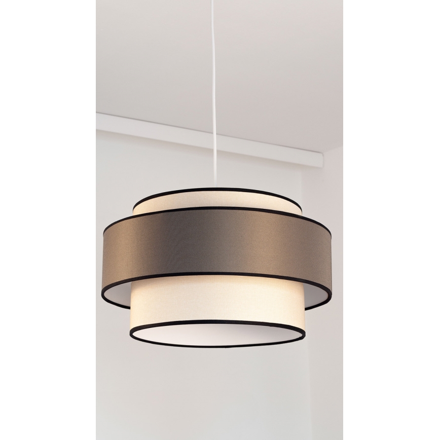 Lámpara colgante GRACE 1xE27/60W/230V diá. 40 cm color crema/marrón