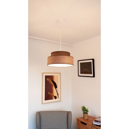 Lámpara colgante GRACE 1xE27/60W/230V diá. 40 cm marrón/beige