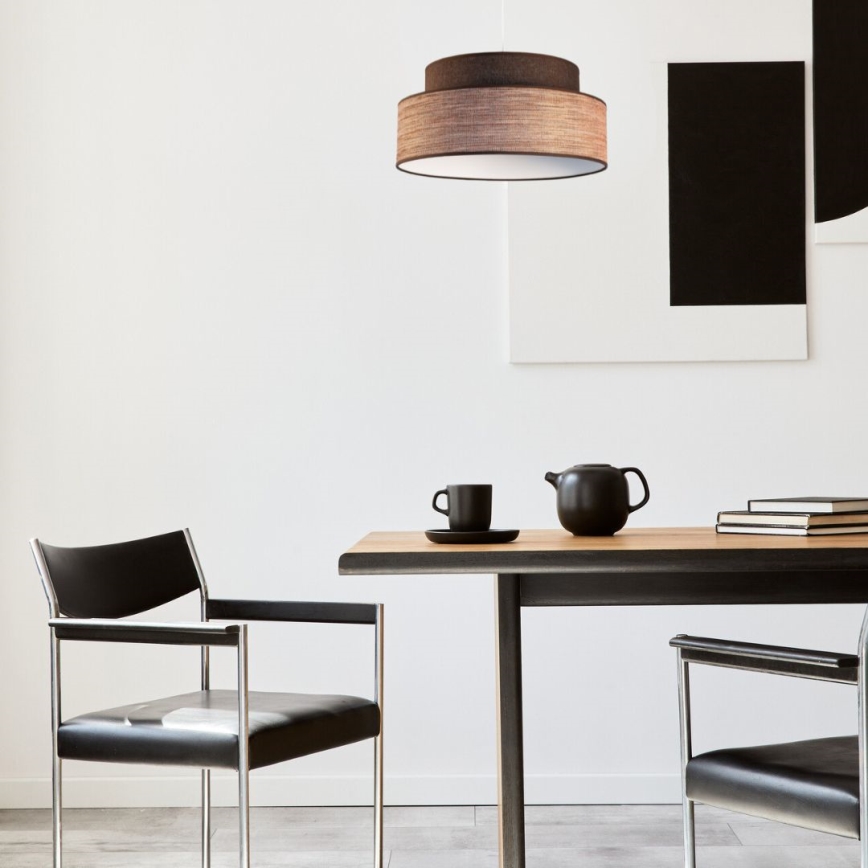 Lámpara colgante GRACE 1xE27/60W/230V diá. 40 cm marrón/beige