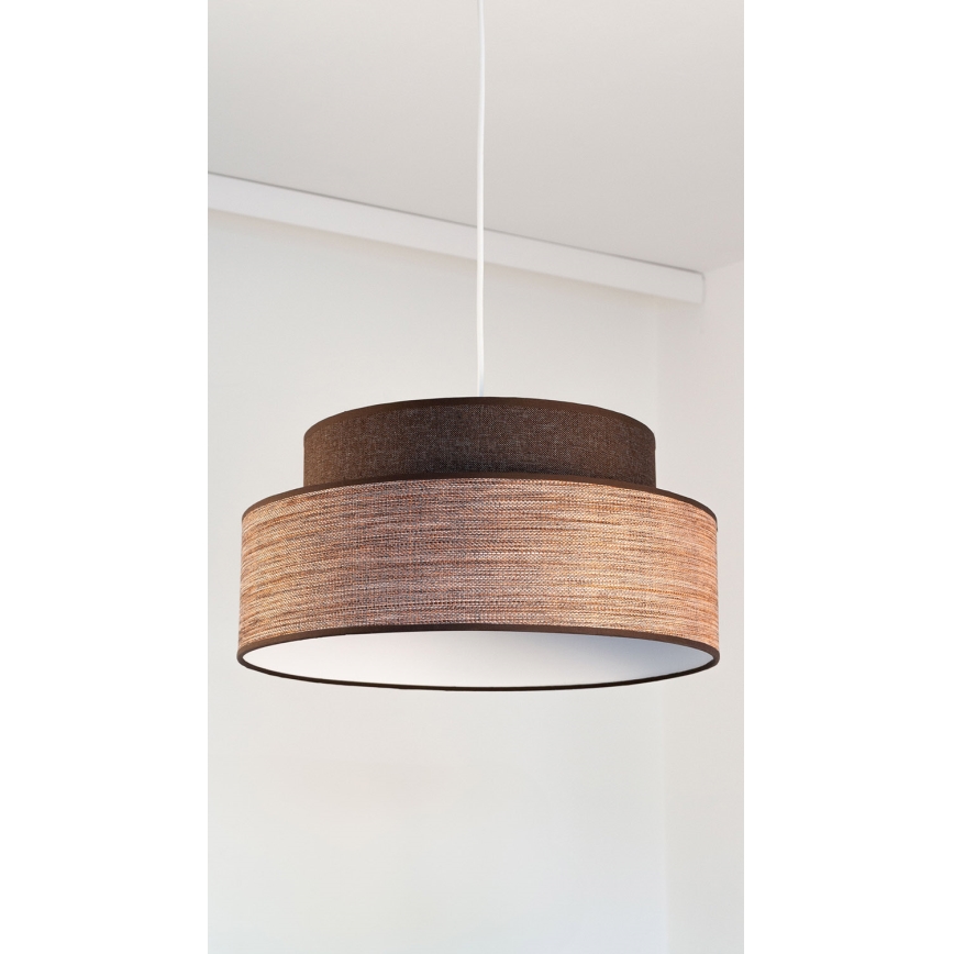 Lámpara colgante GRACE 1xE27/60W/230V diá. 40 cm marrón/beige