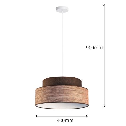 Lámpara colgante GRACE 1xE27/60W/230V diá. 40 cm marrón/beige